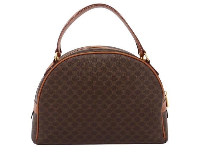 Céline Borsa a mano CELINE Macadam Canvas PVC Leather Brown Gold Auth am12157V Marrone D'oro - vista 2