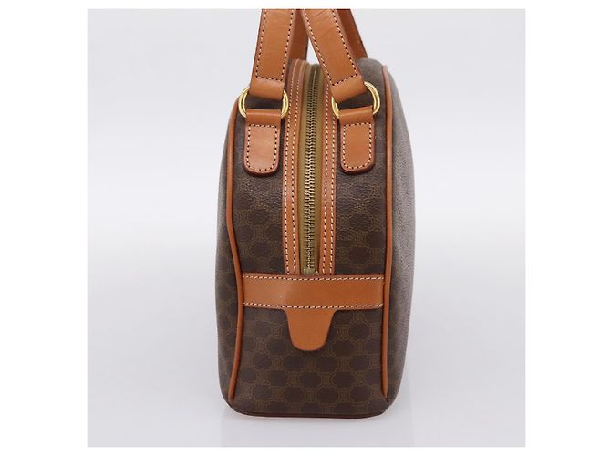 Céline Borsa a mano CELINE Macadam Canvas PVC Leather Brown Gold Auth am12157V Marrone D'oro - vista 4