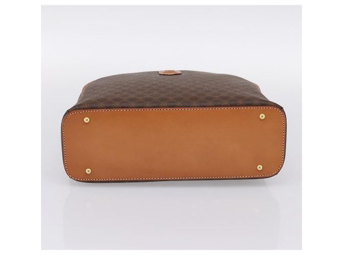 Céline Borsa a mano CELINE Macadam Canvas PVC Leather Brown Gold Auth am12157V Marrone D'oro - vista 5