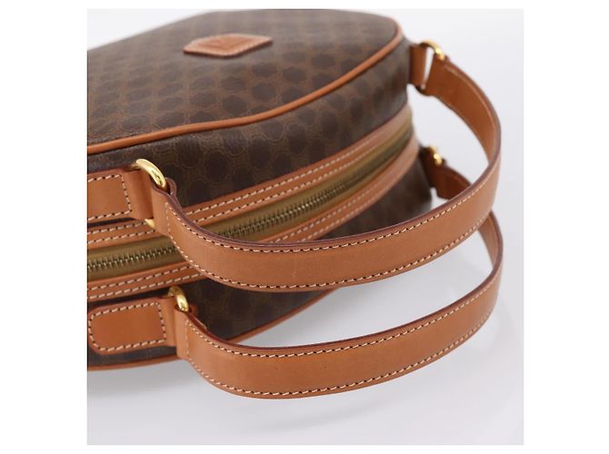 Céline Borsa a mano CELINE Macadam Canvas PVC Leather Brown Gold Auth am12157V Marrone D'oro - vista 7