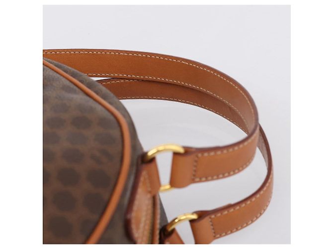 Céline Borsa a mano CELINE Macadam Canvas PVC Leather Brown Gold Auth am12157V Marrone D'oro - vista 8