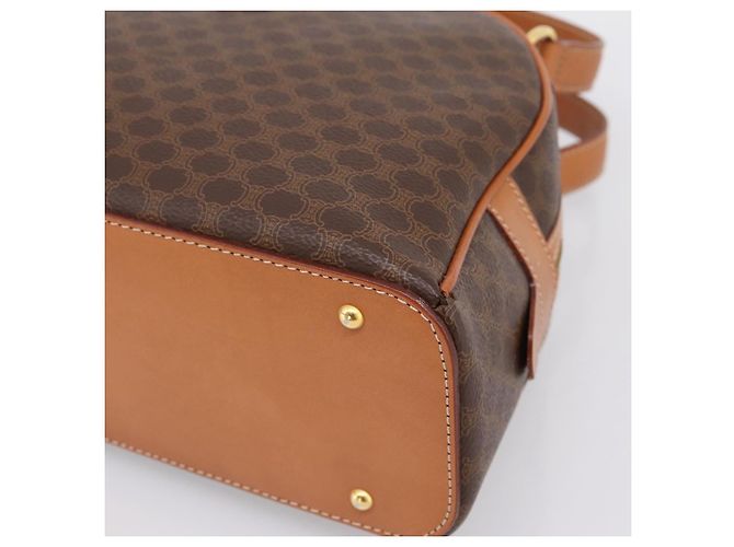Céline Borsa a mano CELINE Macadam Canvas PVC Leather Brown Gold Auth am12157V Marrone D'oro - vista 9