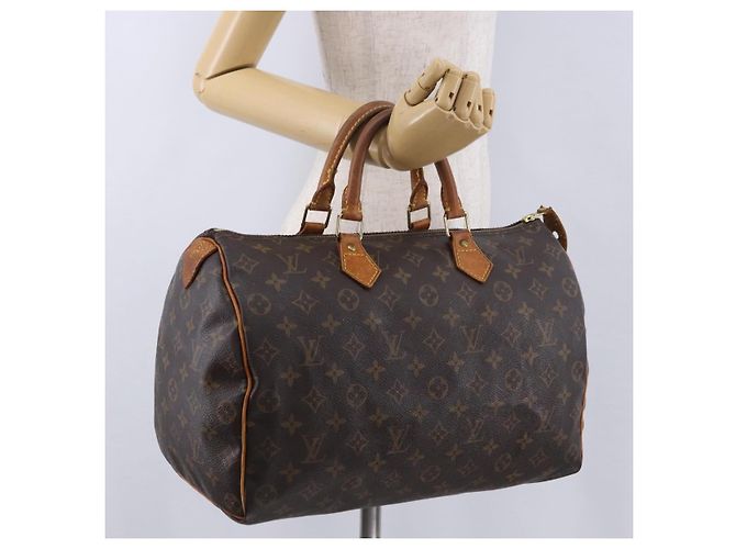 Borsa a mano LOUIS VUITTON Monogram Speedy 35 M41524 LV Auth BA15156 Monogramma - vista 21