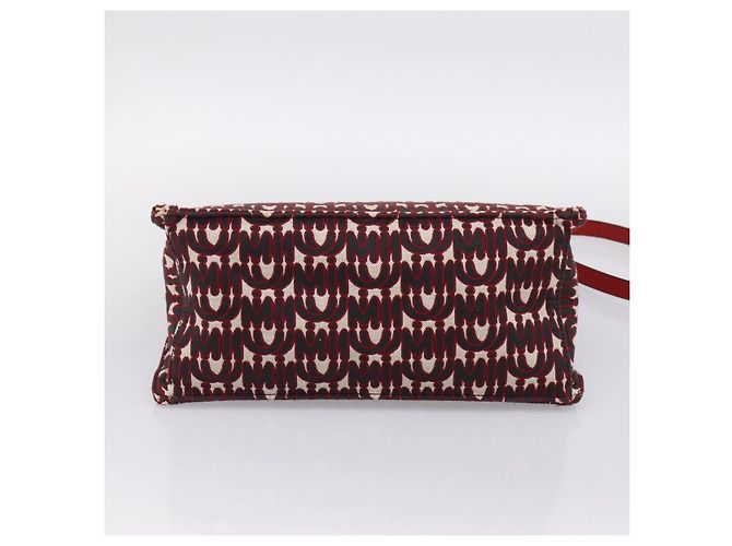 Borsa a tracolla con catena Miu Miu Canvas 2way Rosso Oro Auth 198710A D'oro - vista 5