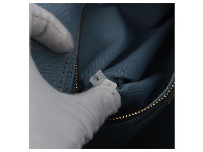 PRADA Handtasche aus Stroh 2way Hellblau Gold Auth 197472A Golden - Ansicht 11