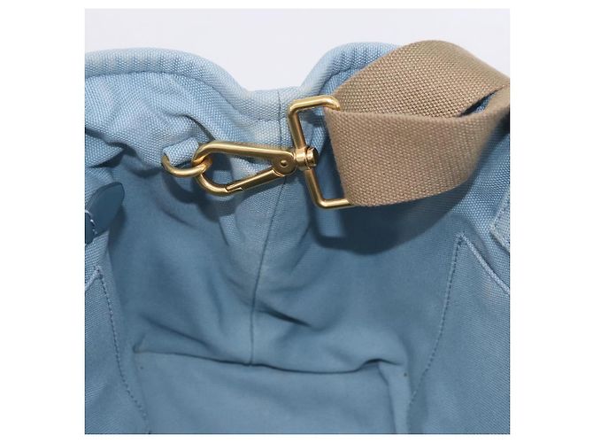 PRADA Handtasche aus Stroh 2way Hellblau Gold Auth 197472A Golden - Ansicht 22