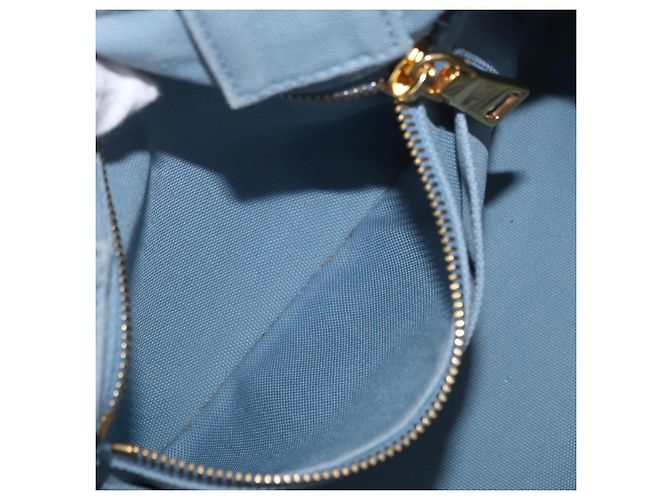 PRADA Handtasche aus Stroh 2way Hellblau Gold Auth 197472A Golden - Ansicht 25