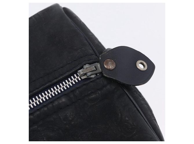 Christian Dior Trotter Canvas Boston Bag Wildleder Navy Silver Auth ka5806 Silber Marineblau - Ansicht 10