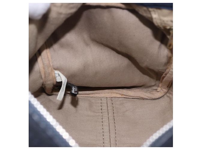 Christian Dior Trotter Canvas Boston Bag Wildleder Navy Silver Auth ka5806 Silber Marineblau - Ansicht 19