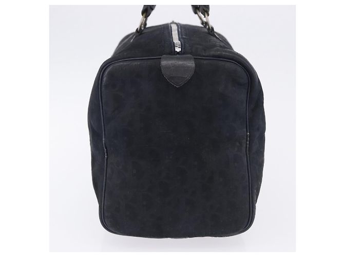 Christian Dior Trotter Canvas Boston Bag Wildleder Navy Silver Auth ka5806 Silber Marineblau - Ansicht 3