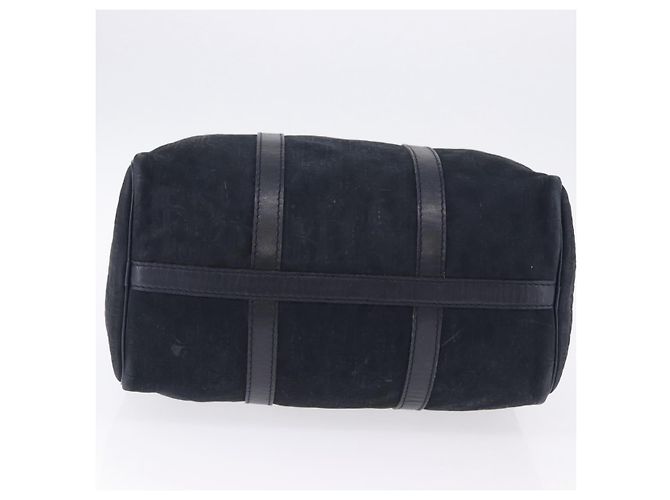 Christian Dior Trotter Canvas Boston Bag Wildleder Navy Silver Auth ka5806 Silber Marineblau - Ansicht 5