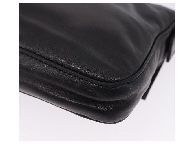Borsa a spalla FENDI Mamma Baguette in pelle nera e argento Auth 198301SAM Nero - vista 16