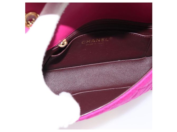 Borsa a tracolla CHANEL Matelasse con catena in jersey di cotone Pink Gold CC Auth 198735M Rosa D'oro - vista 10