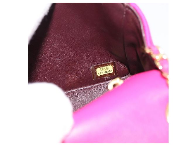 Borsa a tracolla CHANEL Matelasse con catena in jersey di cotone Pink Gold CC Auth 198735M Rosa D'oro - vista 11