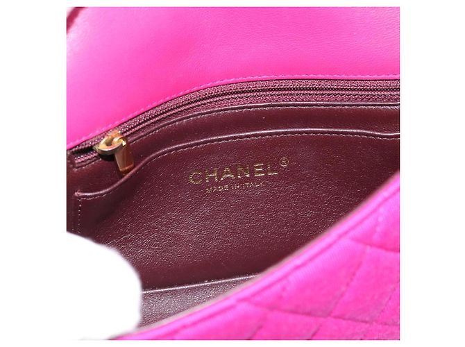 Borsa a tracolla CHANEL Matelasse con catena in jersey di cotone Pink Gold CC Auth 198735M Rosa D'oro - vista 18