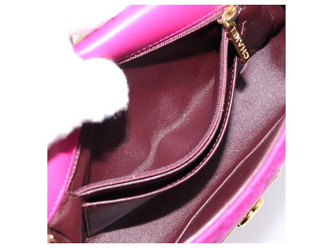 Borsa a tracolla CHANEL Matelasse con catena in jersey di cotone Pink Gold CC Auth 198735M Rosa D'oro - vista 22