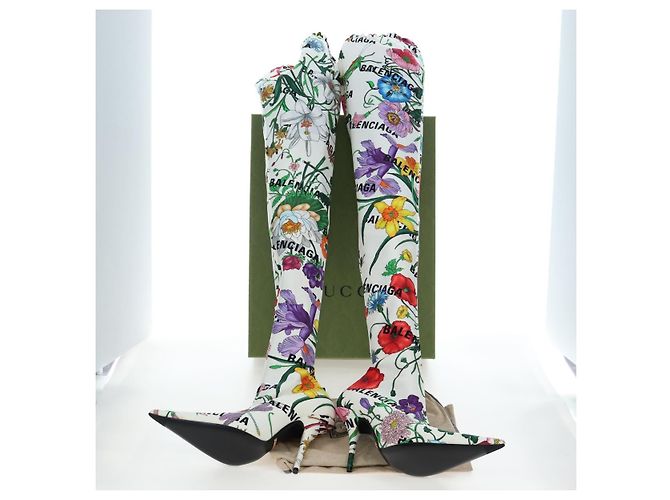 GUCCI x BALENCIAGA The Hacker Project Florale Long Heels aus Canvas Auth am12373SAM Mehrfarben - Ansicht 29
