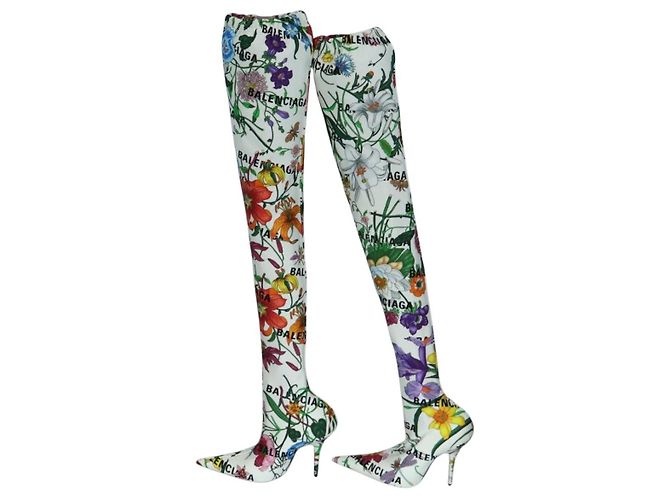GUCCI x BALENCIAGA The Hacker Project Florale Long Heels aus Canvas Auth am12373SAM Mehrfarben - Ansicht 4