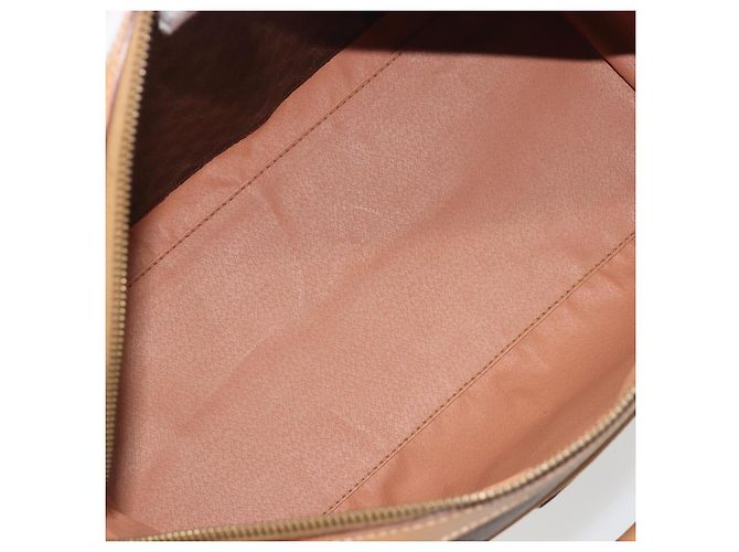 Céline Borsa Boston CELINE Macadam Canvas PVC Leather Brown Gold Auth 198748 Marrone D'oro - vista 10