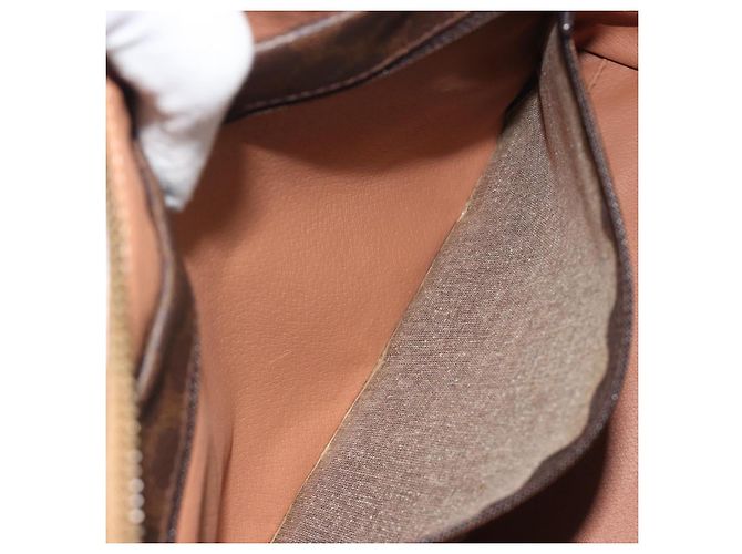 Céline Borsa Boston CELINE Macadam Canvas PVC Leather Brown Gold Auth 198748 Marrone D'oro - vista 11