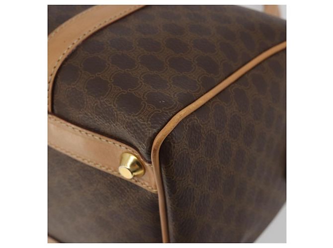 Céline Borsa Boston CELINE Macadam Canvas PVC Leather Brown Gold Auth 198748 Marrone D'oro - vista 15