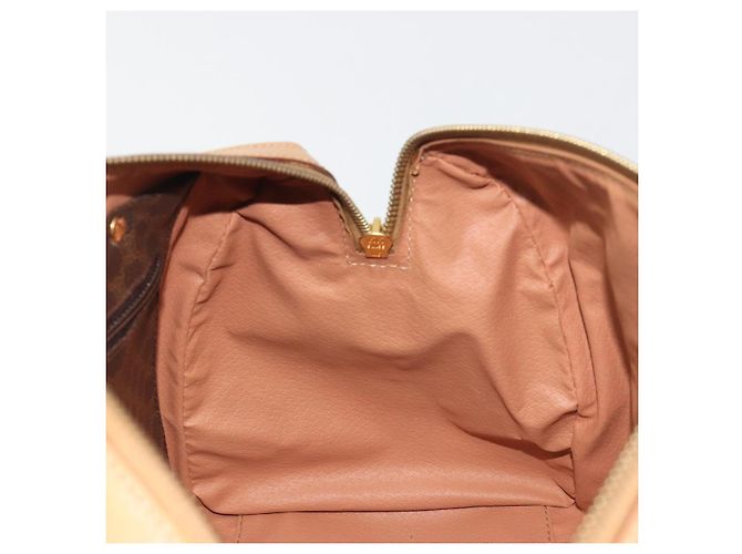 Céline Borsa Boston CELINE Macadam Canvas PVC Leather Brown Gold Auth 198748 Marrone D'oro - vista 20