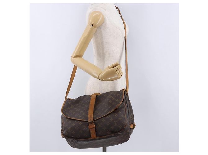 Borsa a tracolla LOUIS VUITTON Monogram Saumur 35 M42254 LV Auth ka5756 Monogramma - vista 29