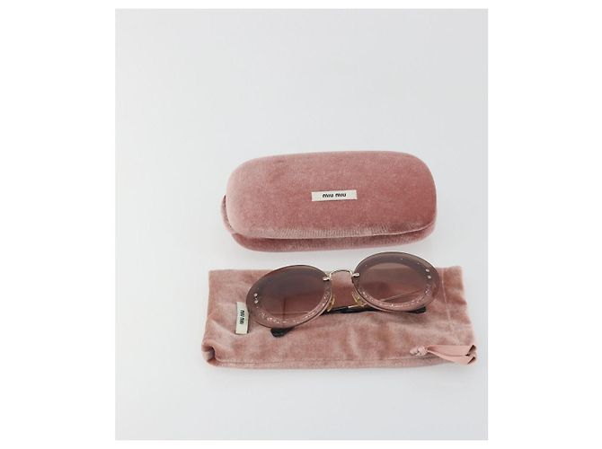 Gafas de sol Miu Miu Metal Pink Gold Auth 196725M Rosa Dorado - vista 12