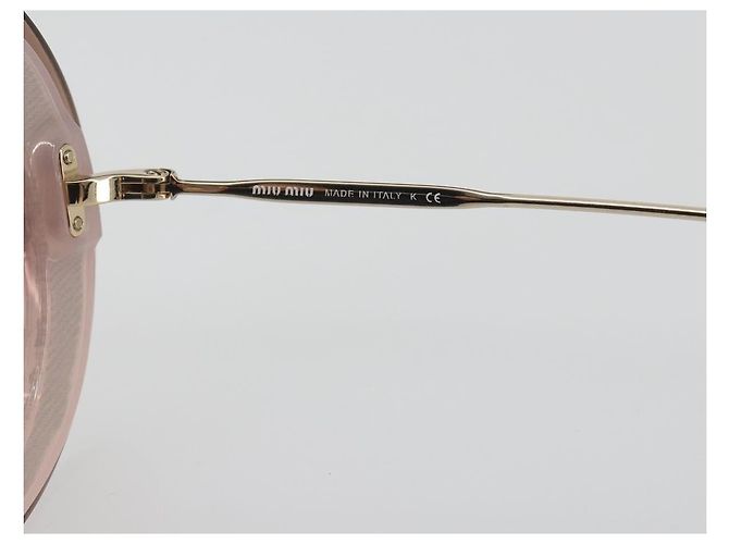 Gafas de sol Miu Miu Metal Pink Gold Auth 196725M Rosa Dorado - vista 14
