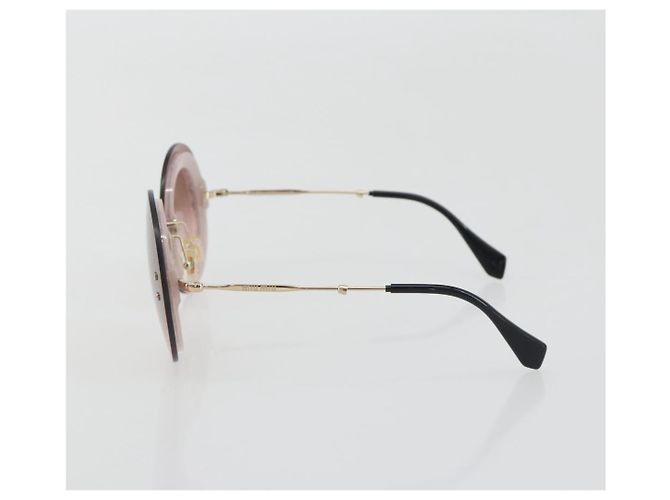 Gafas de sol Miu Miu Metal Pink Gold Auth 196725M Rosa Dorado - vista 3