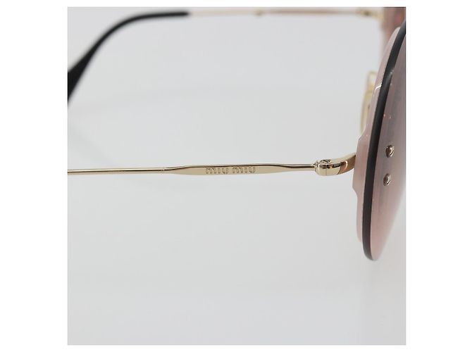 Gafas de sol Miu Miu Metal Pink Gold Auth 196725M Rosa Dorado - vista 7