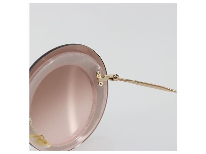 Gafas de sol Miu Miu Metal Pink Gold Auth 196725M Rosa Dorado - vista 8