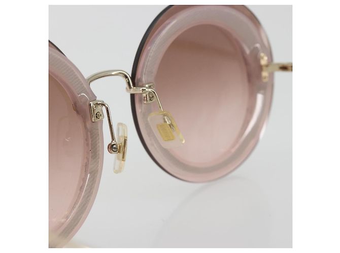Gafas de sol Miu Miu Metal Pink Gold Auth 196725M Rosa Dorado - vista 9