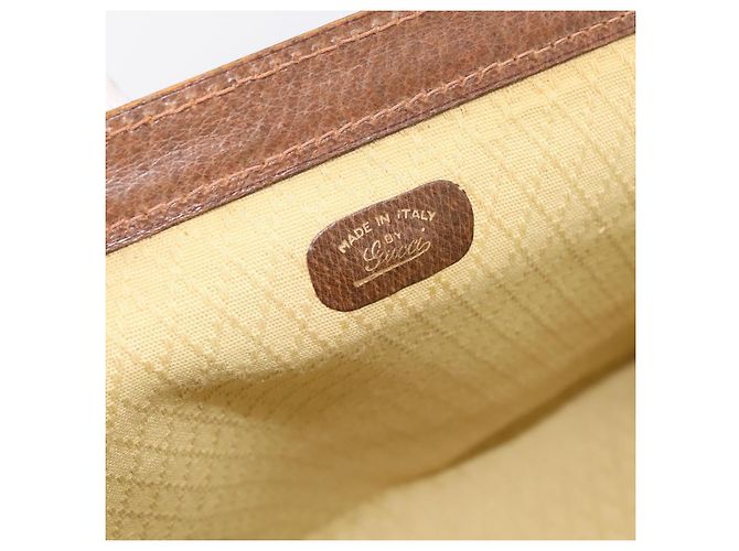 Borsa a mano GUCCI in camoscio marrone tono oro Auth ep15706 - vista 12