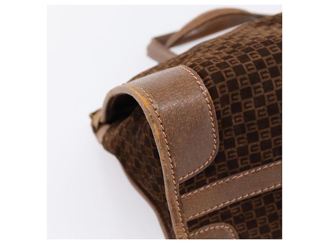 Borsa a mano GUCCI in camoscio marrone tono oro Auth ep15706 - vista 14