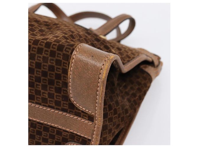 Borsa a mano GUCCI in camoscio marrone tono oro Auth ep15706 - vista 15