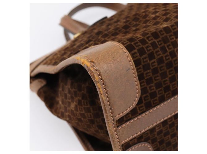 Borsa a mano GUCCI in camoscio marrone tono oro Auth ep15706 - vista 16