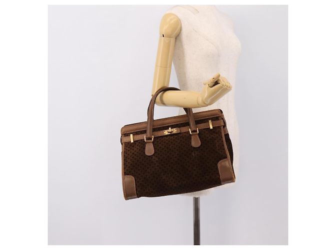 Borsa a mano GUCCI in camoscio marrone tono oro Auth ep15706 - vista 19