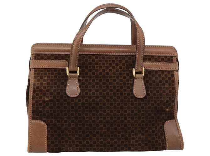 Borsa a mano GUCCI in camoscio marrone tono oro Auth ep15706 - vista 2