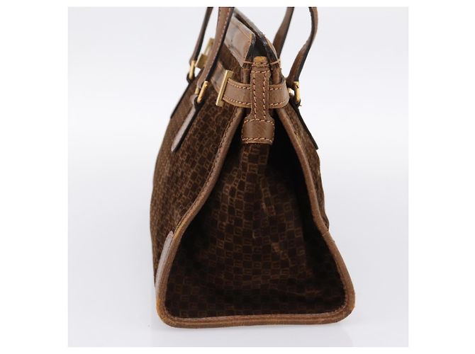 Borsa a mano GUCCI in camoscio marrone tono oro Auth ep15706 - vista 4