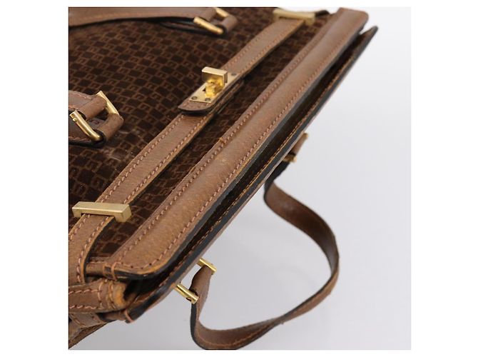 Borsa a mano GUCCI in camoscio marrone tono oro Auth ep15706 - vista 6