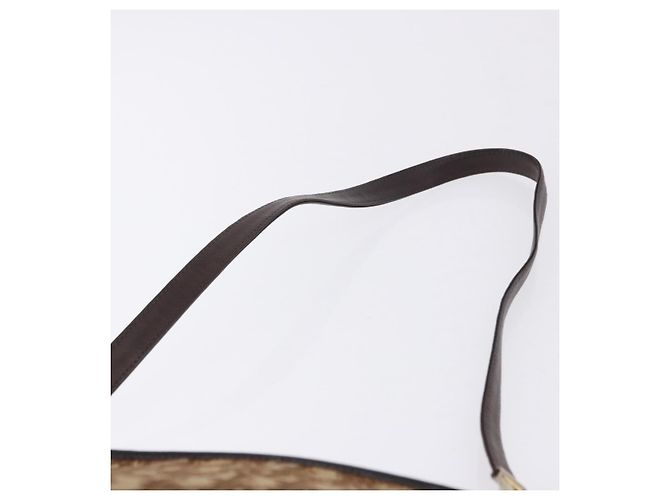 Borsa a tracolla Christian Dior Trotter Canvas Beige Gold Tone Auth 198508 - vista 8