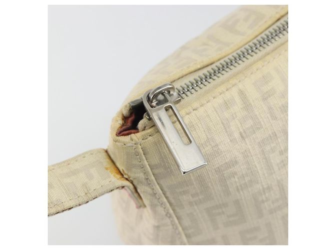 Borsa a tracolla FENDI Zucchino Canvas PVC White Silver Auth mr2831 Argento Bianco - vista 10