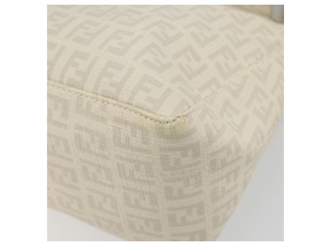 Borsa a tracolla FENDI Zucchino Canvas PVC White Silver Auth mr2831 Argento Bianco - vista 16