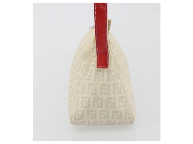 Borsa a tracolla FENDI Zucchino Canvas PVC White Silver Auth mr2831 Argento Bianco - vista 3