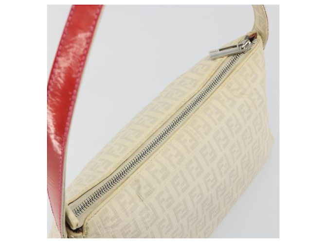 Borsa a tracolla FENDI Zucchino Canvas PVC White Silver Auth mr2831 Argento Bianco - vista 6