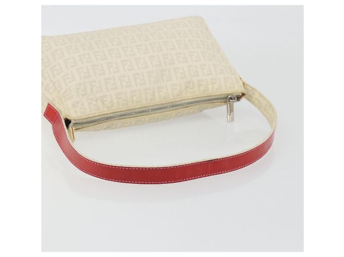 Borsa a tracolla FENDI Zucchino Canvas PVC White Silver Auth mr2831 Argento Bianco - vista 7