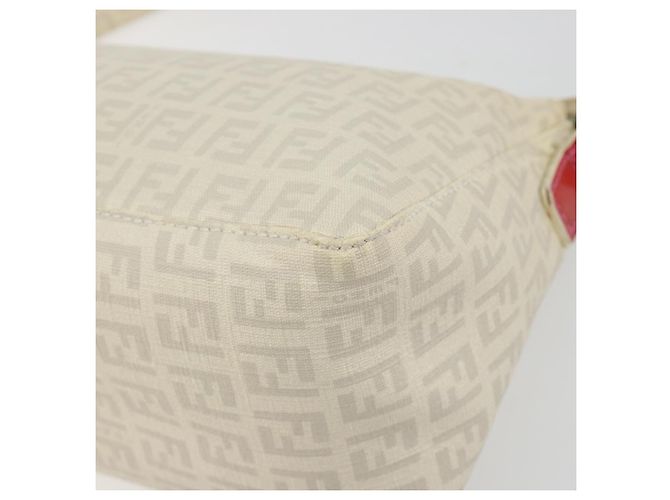 Borsa a tracolla FENDI Zucchino Canvas PVC White Silver Auth mr2831 Argento Bianco - vista 8