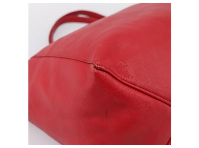 Céline Borsa Tote Horizontal Cabas CELINE in pelle rossa e oro Auth 198719 Rosso D'oro - vista 14
