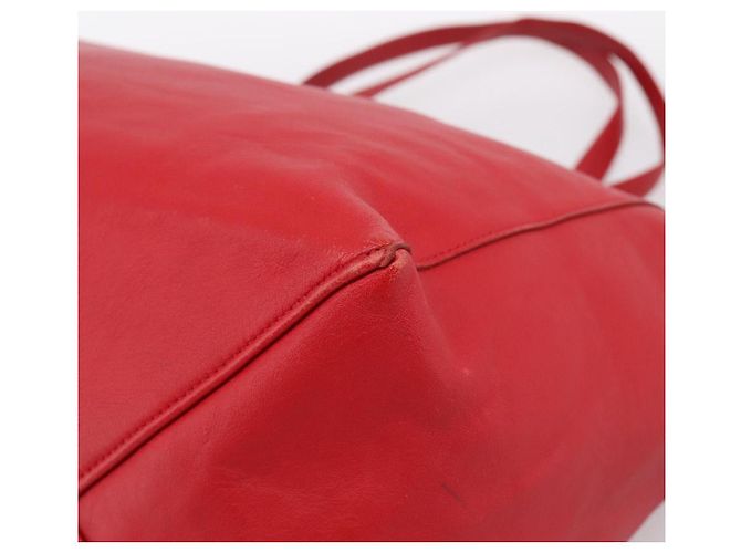 Céline Borsa Tote Horizontal Cabas CELINE in pelle rossa e oro Auth 198719 Rosso D'oro - vista 15